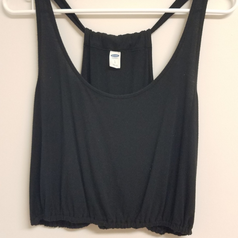 Old Navy Black Cinched Cropped Tank